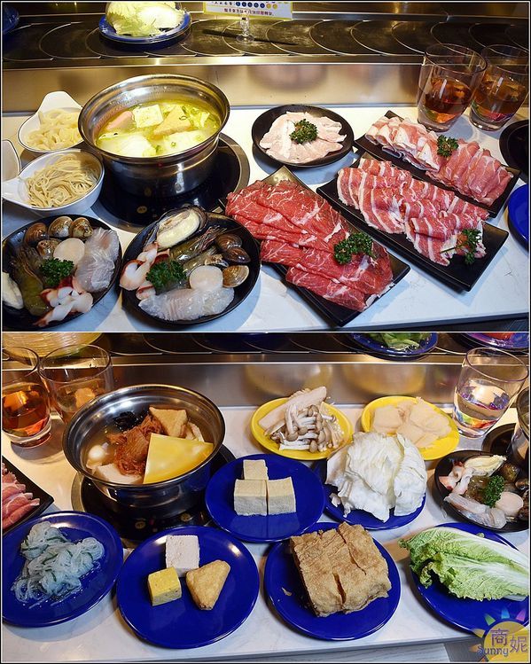 街喜鍋:一中美食來自新加坡時尚迴轉火鍋。街喜鍋。一盤18元比壽司還便宜!