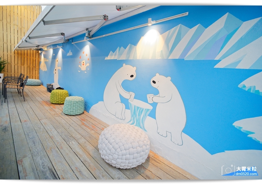 大胃米粒(台北西門町咖啡廳推薦)POLAR CAFE 西門旗艦店,北極熊主題咖啡廳,寶拉熊泡牛奶浴~灑上玫瑰花瓣可愛又浪漫！全天候提供早午餐/甜點,捷運西門站美食, - 大胃米粒 DAVID &