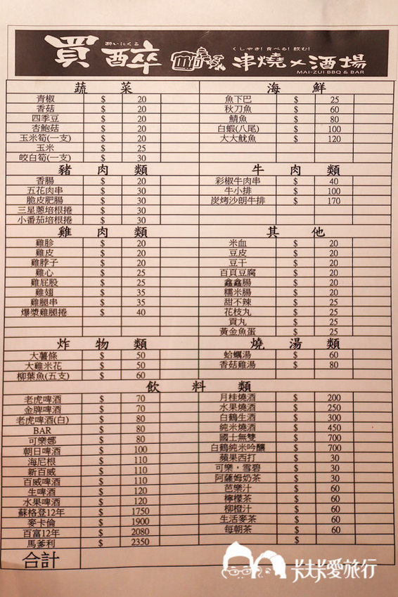 買醉串燒酒場：宜蘭宵夜-買醉串燒酒場｜宜大旁超高CP值的燒烤串燒炸物沙朗牛排與烤魷魚