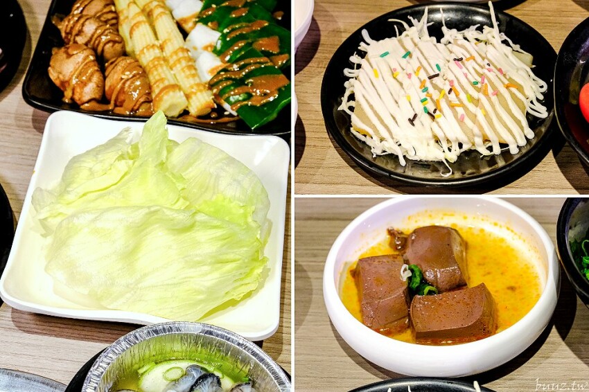 炭火燒肉上百種食材吃到飽,羊角炭火燒肉猛點和牛、牛舌、紅蝦就夠本,生魚片、牡蠣也隨你吃!