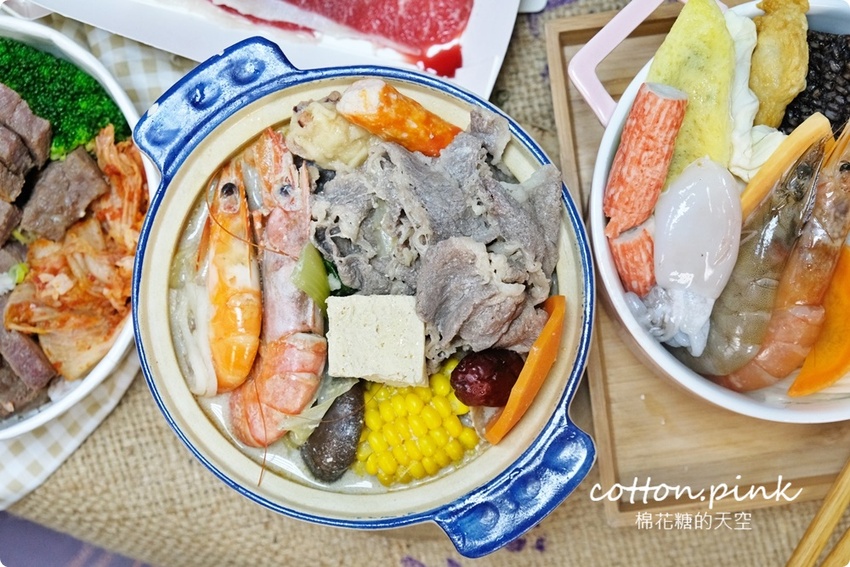 外帶火鍋超過20種配料超澎湃！牛排蓋飯肉多到看不到飯啦！