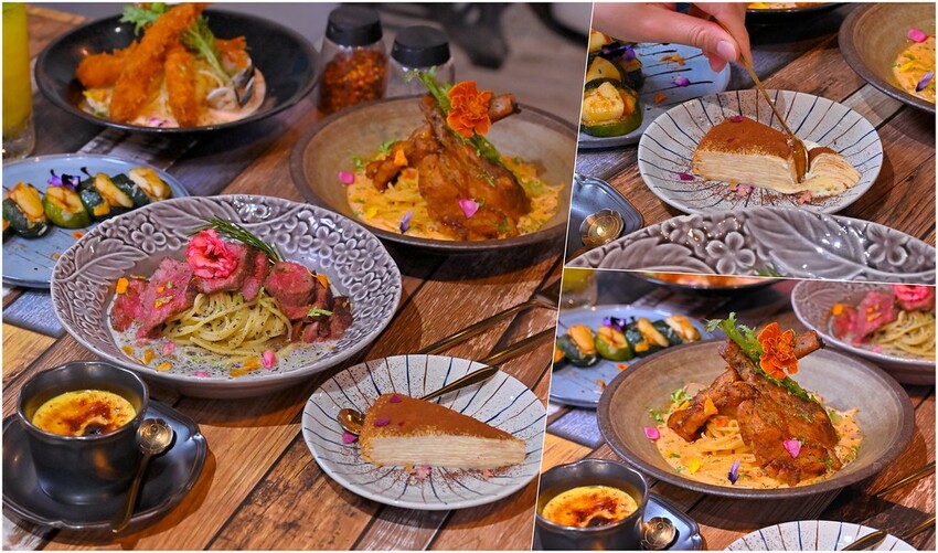 台中逢甲義大利麵超美擺盤大份量推薦 8種自製熬煮醬汁 自製千層蛋糕不用百元好吃 瑰覓GuiMi逢甲