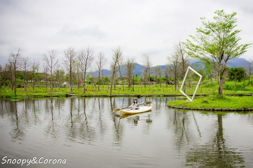 【住宿.宜蘭】宜蘭員山包棟民宿/十六崁民宿~佔地寬廣、生態豐富,划船、餵魚、烤肉,還有落羽松小徑