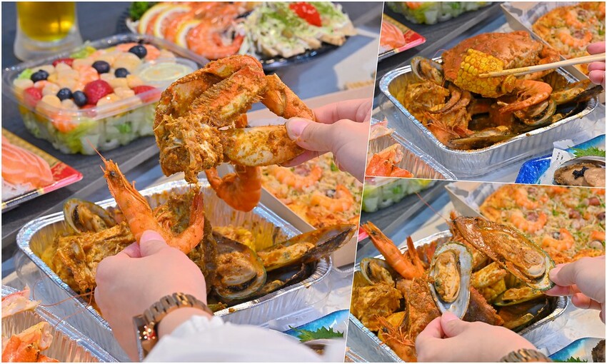台中市北屯區台中最夯海鮮批發超市 假日海鮮市集巨無霸烤龍蝦必吃/阿布潘水產
