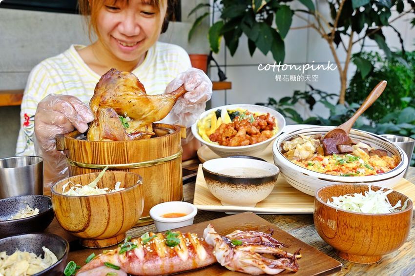 模範街浮誇系丼飯-半隻烤雞直接上桌不囉嗦，沐丼餐點大升級～小菜、生菜、飲料吃到飽！