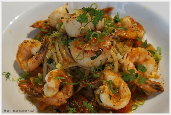 吃東西-27-塔香番茄XO醬鮮蝦干貝麵.JPG 吃東西-27-塔香番茄XO醬鮮蝦干貝麵.JPG