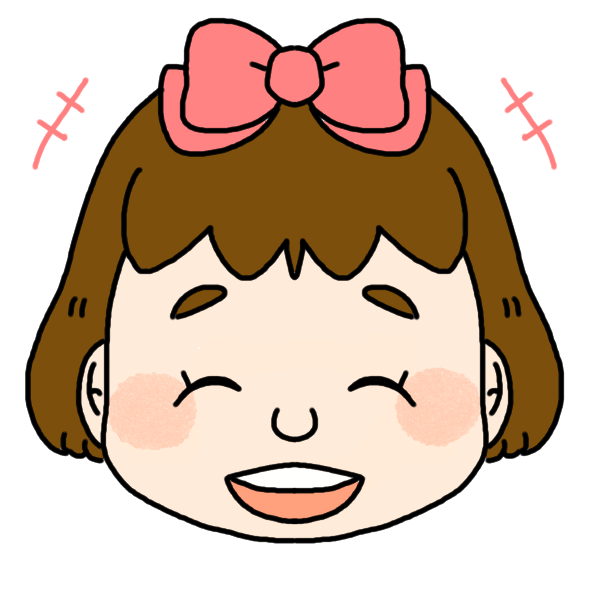 女の子の笑った顔のイラスト