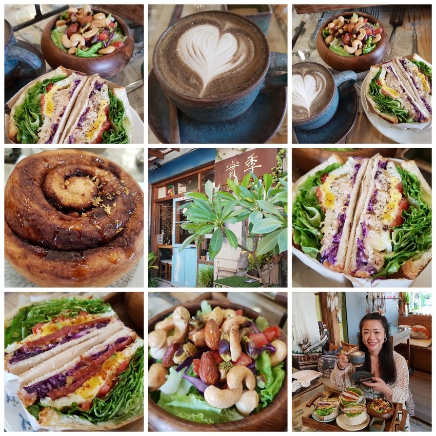 【花蓮.市區】寵物友善早午餐實季。食記。Seedson Coffee早午餐。推培茶拿鐵+蘋果鮪魚三明治+堅果沙拉