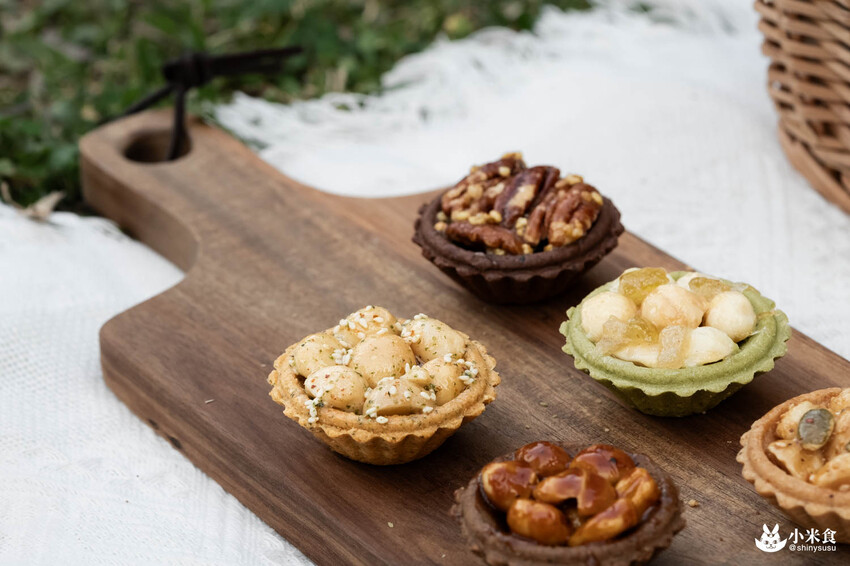 上信饌玉夏威夷豆塔｜花漾春月。不只健康，還豆你開心｜6種口味堅果塔｜台北伴手禮推薦｜健康零食｜母親節禮盒 - 小米食