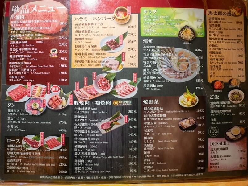 【美食】馬太郎燒肉，炭火燒肉，食材新鮮，肉厚實有品質吃起來就是爽！台北中山區美食