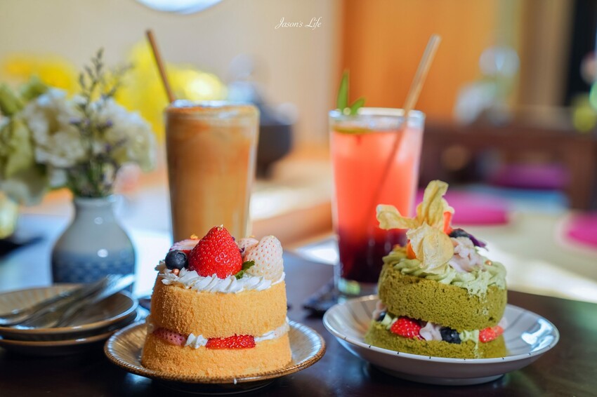 【南投埔里|美食】築樂珈琲。預約制日式庭院全榻榻米用餐空間,下午茶浮誇戚風蛋糕