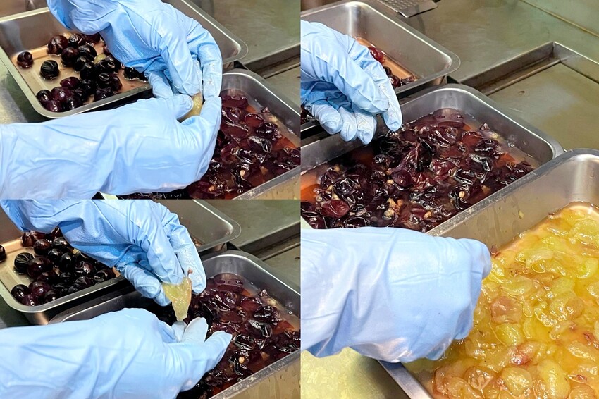 台中在地手搖飲品牌,必點果肉加量「巨峰葡萄紅Plus+」,大顆愛心的「冰果甜心」帶給你100%的戀愛感!