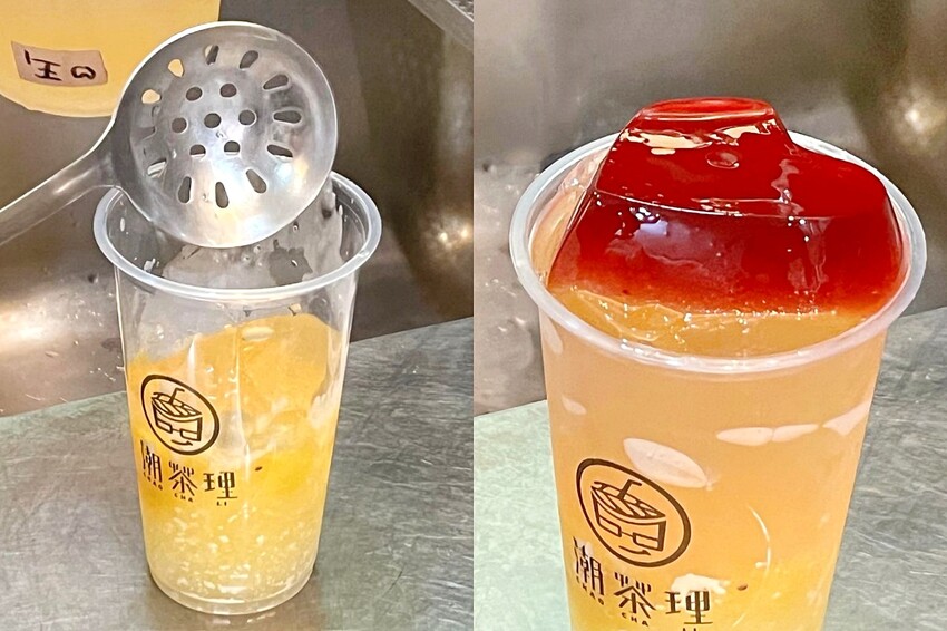 台中在地手搖飲品牌,必點果肉加量「巨峰葡萄紅Plus+」,大顆愛心的「冰果甜心」帶給你100%的戀愛感!