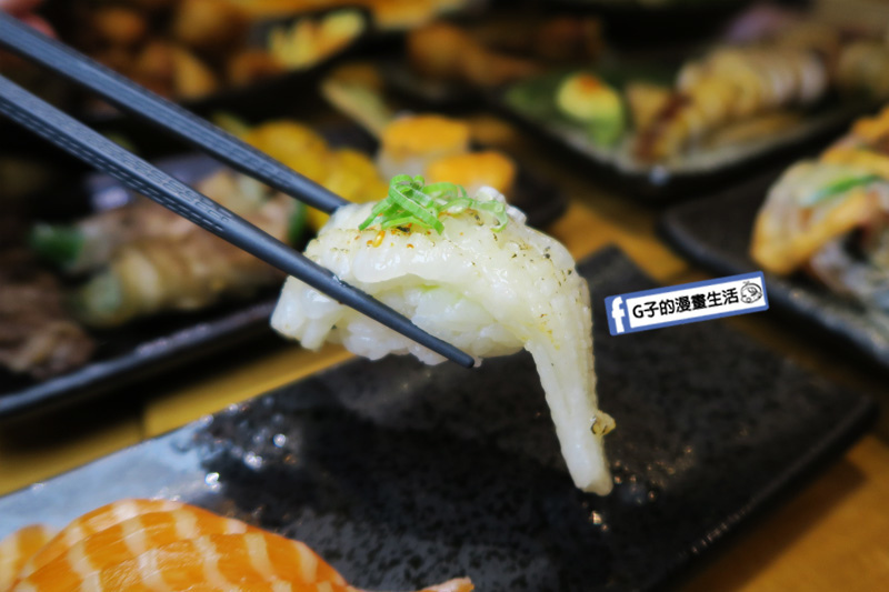 永和弄爹串燒居酒屋.鮭魚肚握壽司.比目魚鰭邊肉握壽司.海膽軍艦