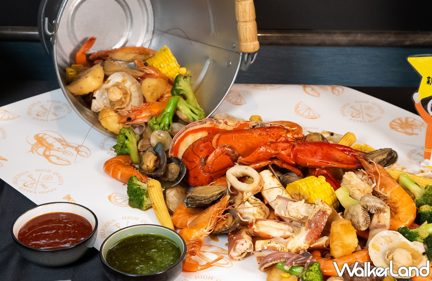 新天地集團限量「蟹逅秋波海鮮桶」,吃的到鱈場紅蟹腿、波士頓龍蝦。 新天地集團限量「蟹逅秋波海鮮桶」,吃的到鱈場紅蟹腿、波士頓龍蝦。