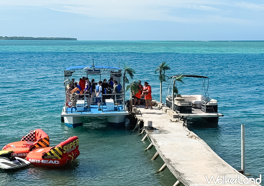 ▲▼關島旅遊推薦「Bikini Island Club 比基尼島」不只可以自駕水上摩托車，還能搭乘香蕉船體驗 / WalkerLand窩客島 蕭芷琳 拍攝