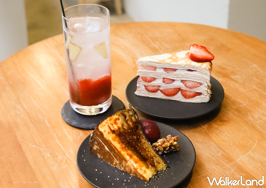 ▲▼忠孝新生貓咪咖啡廳「ABOUT H」草莓千層蛋糕IG爆紅！地點靠近捷運忠孝新生站 / WalkerLand窩客島 蕭芷琳 拍攝