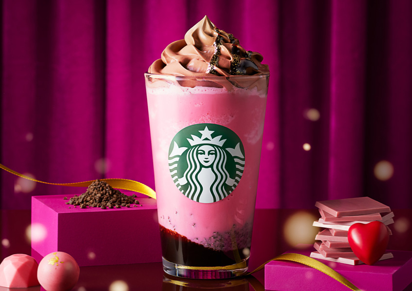 ▲日本限定！日本星巴克情人節「紅寶石巧克力星冰樂」將於1/24正式開賣 / スターバックス提供、WalkerLand窩客島整理
