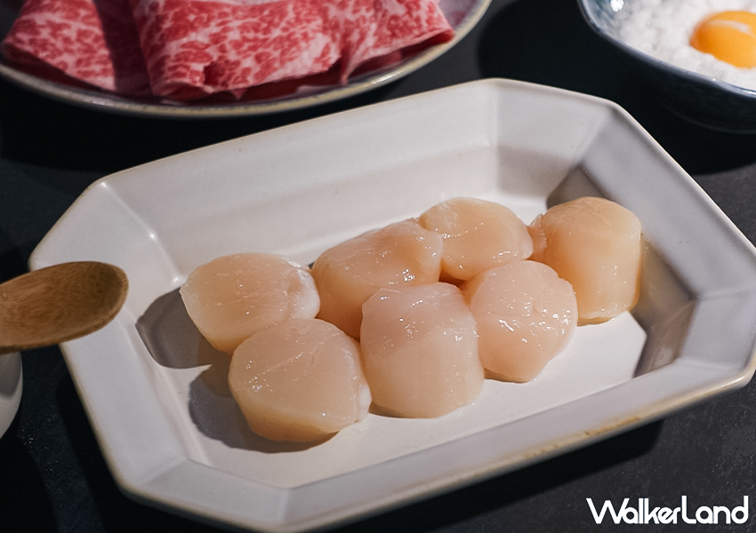 ▲▼台北東區平價壽喜燒「しゃぶ信玄」推薦菜單：單點肉品 $190（冰鮮干貝 +$0、日本A5紐約客 +$580） / WalkerLand窩客島 蕭芷琳 拍攝