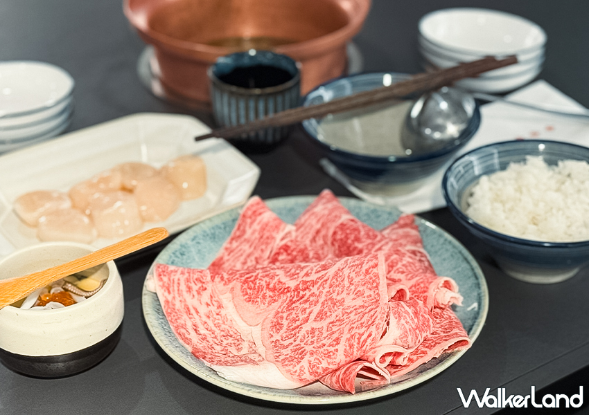 ▲▼台北東區平價壽喜燒「しゃぶ信玄」推薦菜單：單點肉品 $190（冰鮮干貝 +$0、日本A5紐約客 +$580） / WalkerLand窩客島 蕭芷琳 拍攝