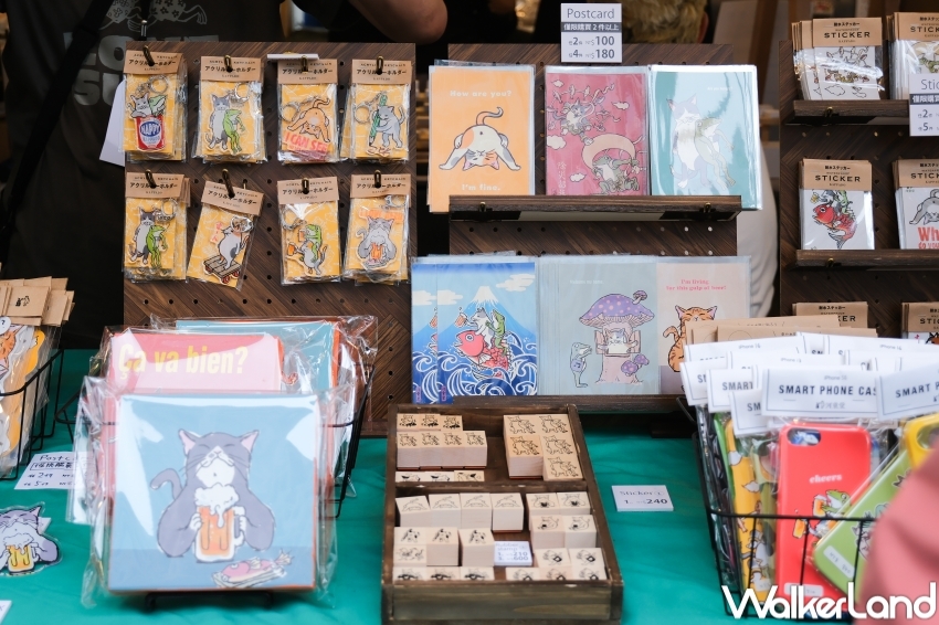 ▲信義區週末市集Pinkoi品品節，河童堂貓咪與青蛙文具小物 / WalkerLand窩客島 張人尹 拍攝​​​​​​​​​​​​​​