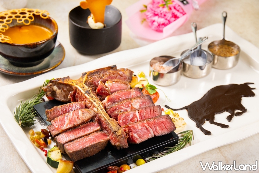 ▲青庭餐廳平日以28天乾式熟成牛排聞名，主廚嚴選美國Prime等級牛肉進行熟成 / 台北美麗信花園酒店提供、WalkerLand窩客島整理