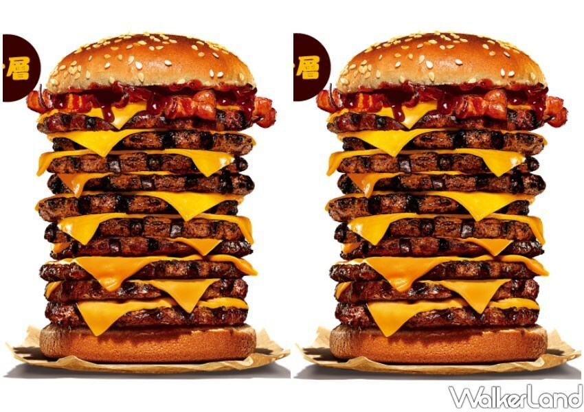 漢堡王10層犇牛堡回歸！10層牛排 10層起司大份量，只剩8天衝漢堡王。
