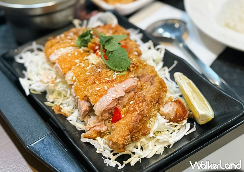 ▲基隆平價泰式料理「安一海南雞飯」推薦菜單：椒麻雞飯 $120 / WalkerLand窩客島 蕭芷琳 拍攝