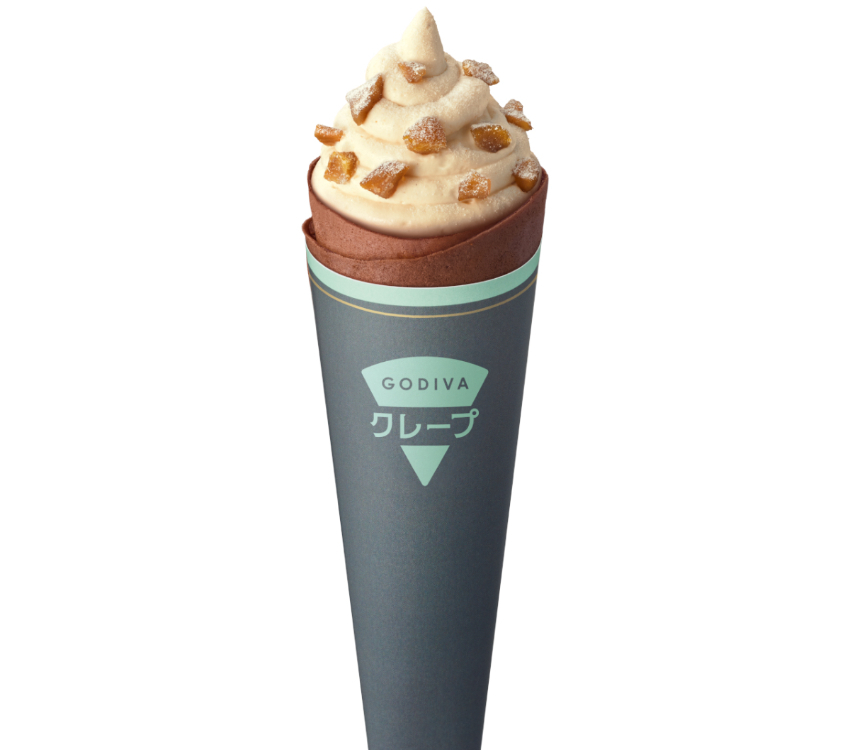 ▲巧克力口味的可麗餅上額外包裹了栗子慕斯和巧克力醬。