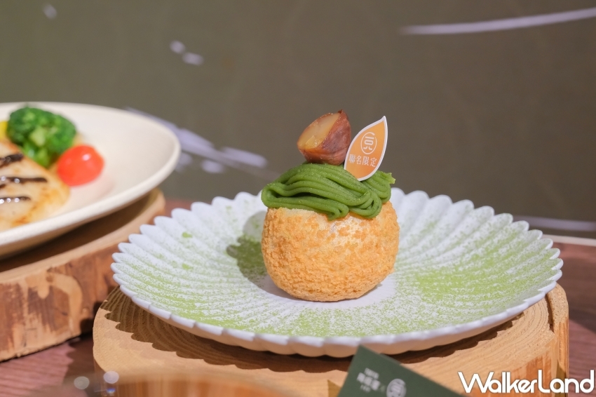 ▲王品陶板屋聯名一〇八抹茶茶廊，必吃一〇八雙茶蒙布朗泡芙 / WalkerLand窩客島 張人尹 拍攝