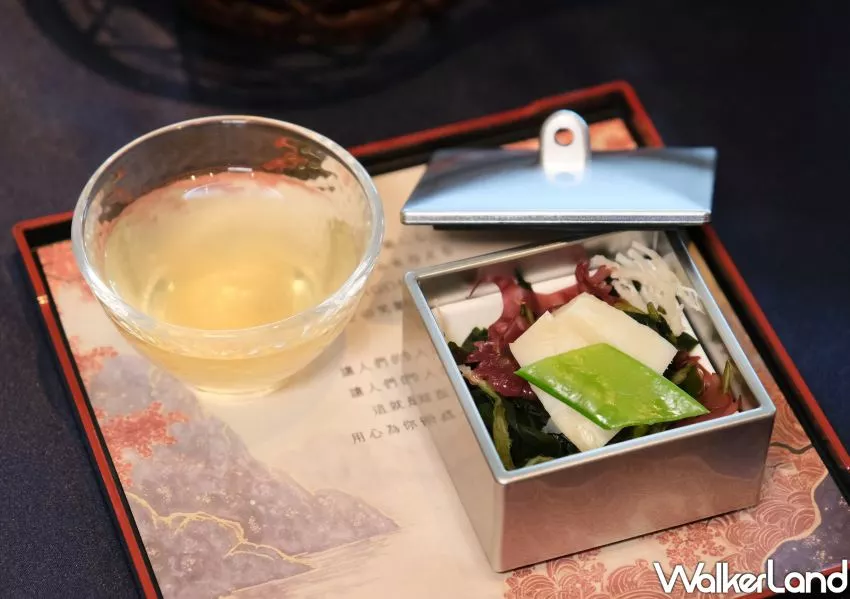 ▲欣葉NAGOMI雅信義店迎賓湯部分升級為「迎賓先付」 / WalkerLand窩客島 鄭雅之 拍攝