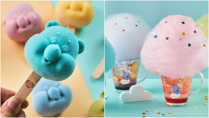 ​​​​​​​▲Care Bears咖啡廳，台南南紡與高雄夢時代皆推出加價購活動 / 圖片來源：CACO cafe 官方粉絲團、WalkerLand窩客島整理