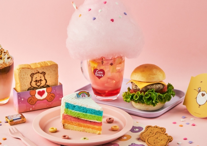 ▲全台第一間Care Bears咖啡廳在台南南紡，提供多款Care Bears下午茶餐點及周邊小物免費送 / 圖片來源：CACO cafe 官方粉絲團、WalkerLand窩客島整理