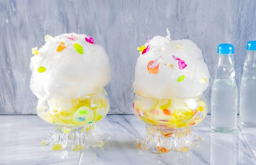 京都Cross Hotel超狂創意，水母造型刨冰淋彈珠汽水秒變哈密瓜奶昔。