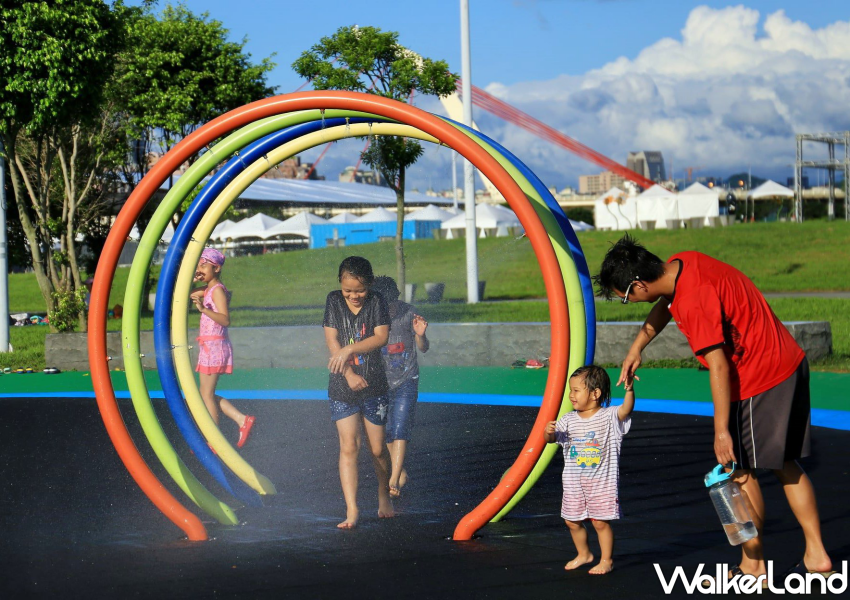 ▲台北親子景點推薦免費戲水公園，帶小孩放電去 / 台北水利處 提供、WalkerLand窩客島整理