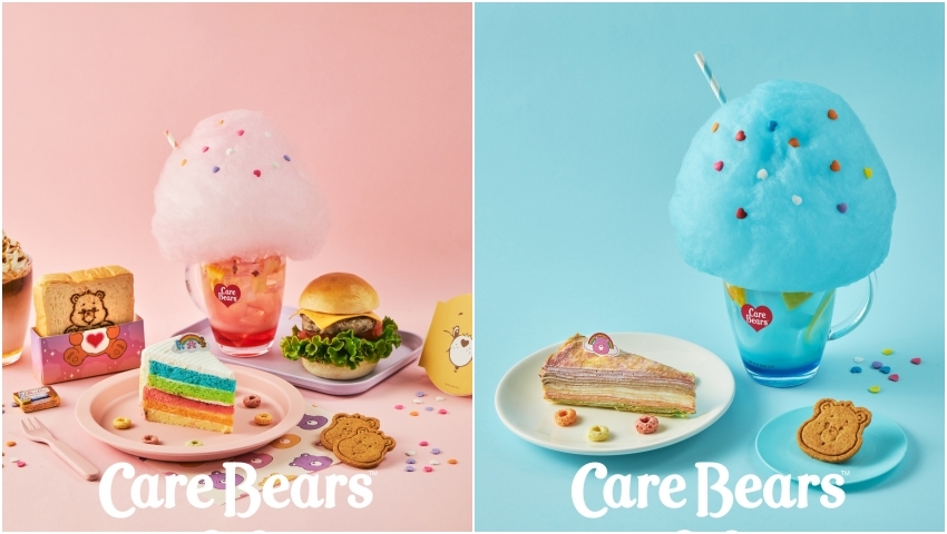 ▲Care Bears咖啡廳下午茶餐點，熊熊主題鹹食、甜點、飲料 / 圖片來源：CACO cafe 官方粉絲團、WalkerLand窩客島整理