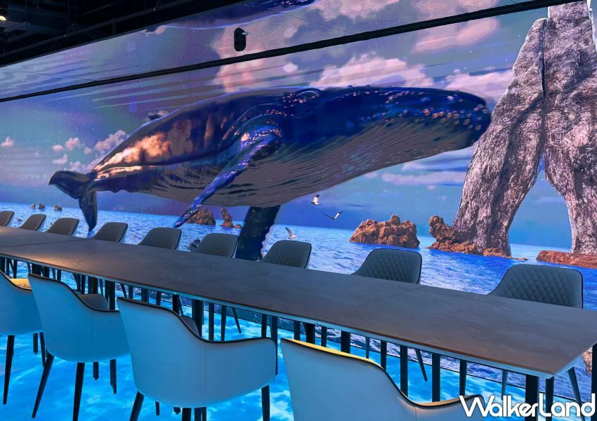 ▲信義區美食新選擇！eoi極致餐飲360度沉浸式光影秀，1280元吃整套 / WalkerLand窩客島 鄭雅之 拍攝
