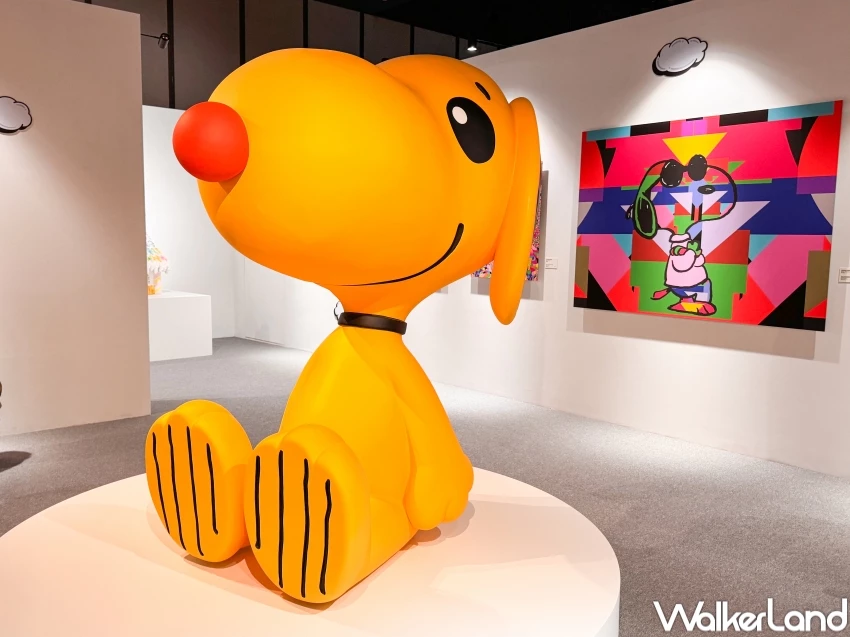 ▲史努比花生漫畫75周年特展，即日起在信義A11登場，超萌黃色小鴨史努比 / WalkerLand窩客島 張人尹 拍攝