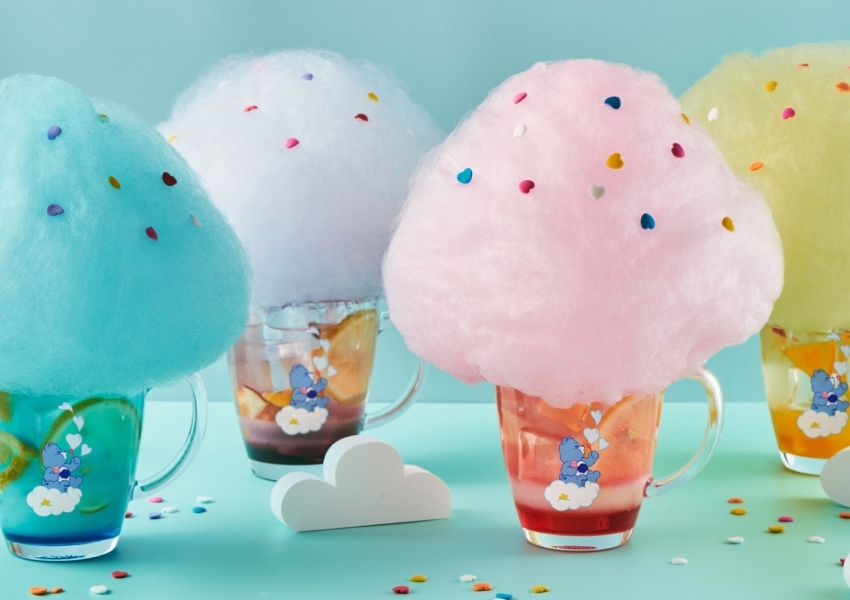 ▲Care Bears咖啡廳在台南南紡開幕，提供多款Care Bears下午茶餐點 / 圖片來源：CACO cafe 官方粉絲團、WalkerLand窩客島整理