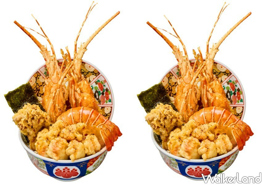 ▲金子半之助「黑松露龍蝦上天丼」選用整隻野生小青龍蝦現炸上桌 / 金子半之助 提供、WalkerLand窩客島整理