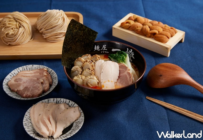 麵屋一燈15元開吃！麵屋一燈桃園開新店「海膽扇貝雞豚拉麵」限定登場。