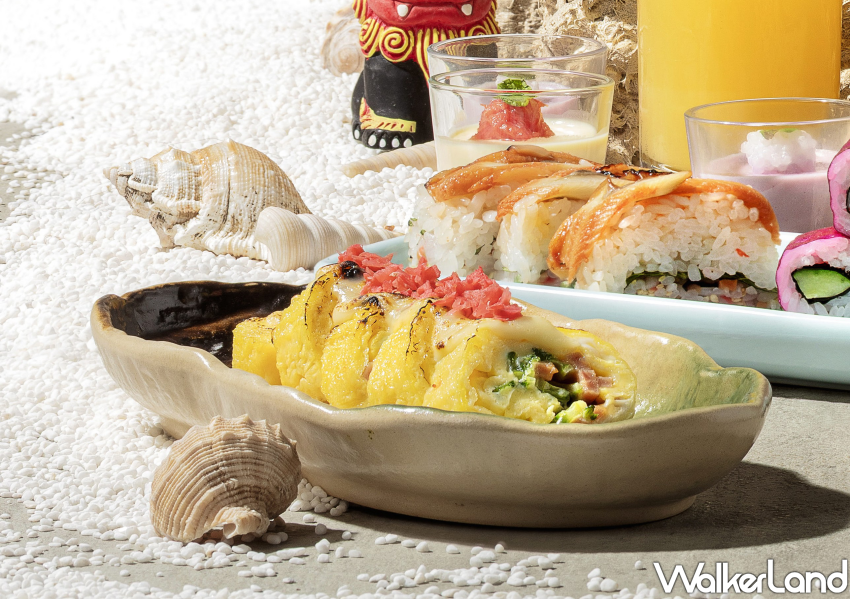 ▲「島風瓜蛋起司燒」則融合苦瓜、午餐肉與玉子燒 / 欣葉日本料理 提供、WalkerLand窩客島整理