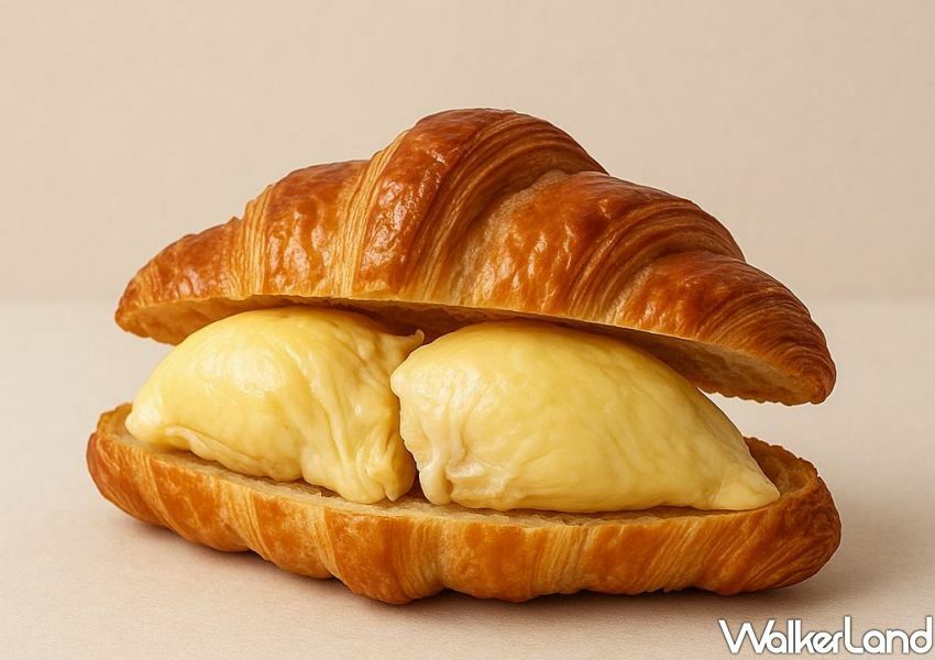 整塊榴槤可頌超狂!每人限購榴槤可頌藏在台中市場,可頌問號再掀話題。 整塊榴槤可頌超狂!每人限購榴槤可頌藏在台中市場,可頌問號再掀話題。