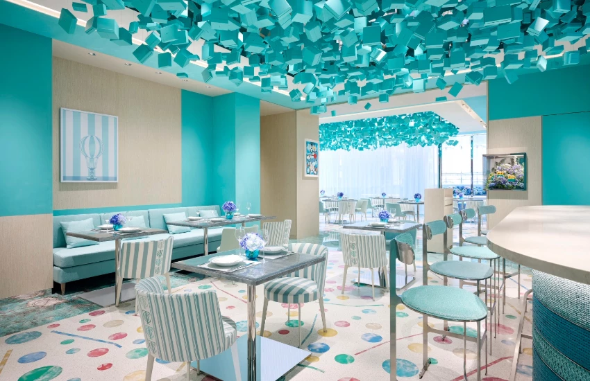 日本首間Tiffany咖啡廳開幕,銀座Blue Box Café由米其林主廚監修,少女心爆發。 日本首間Tiffany咖啡廳開幕,銀座Blue Box Café由米其林主廚監修,少女心爆發。