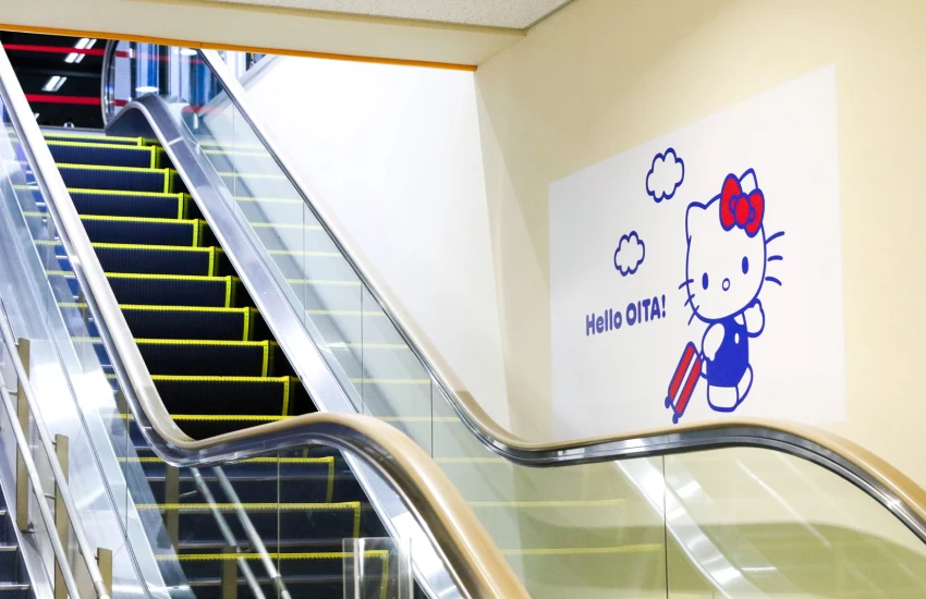大分機場變身Hello Kitty機場，日本首座三麗鷗角色機場誕生，整座機場變樂園級打卡聖地。