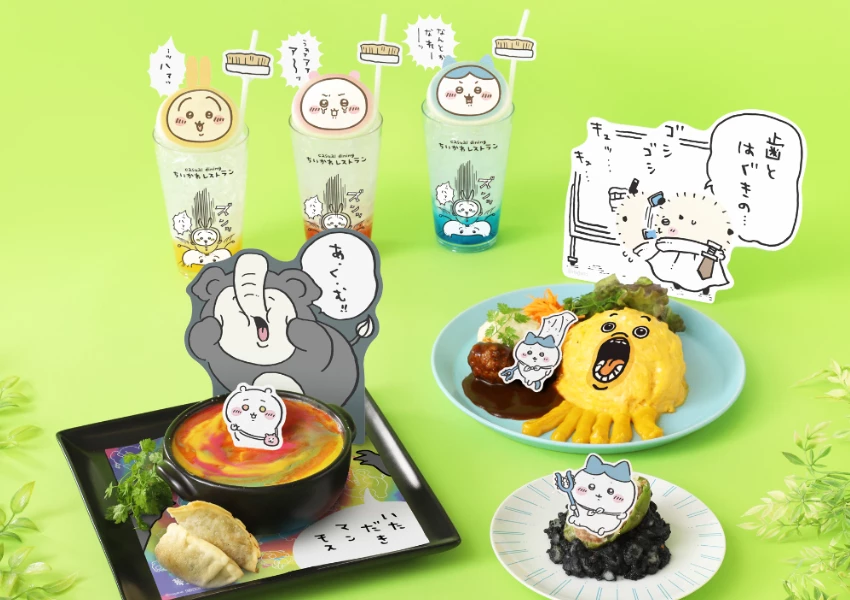 吉伊卡哇咖啡廳 討伐主題店 新開幕！東京咖啡廳推薦，那孩子煎餅、小八青椒鑲肉完美重現。