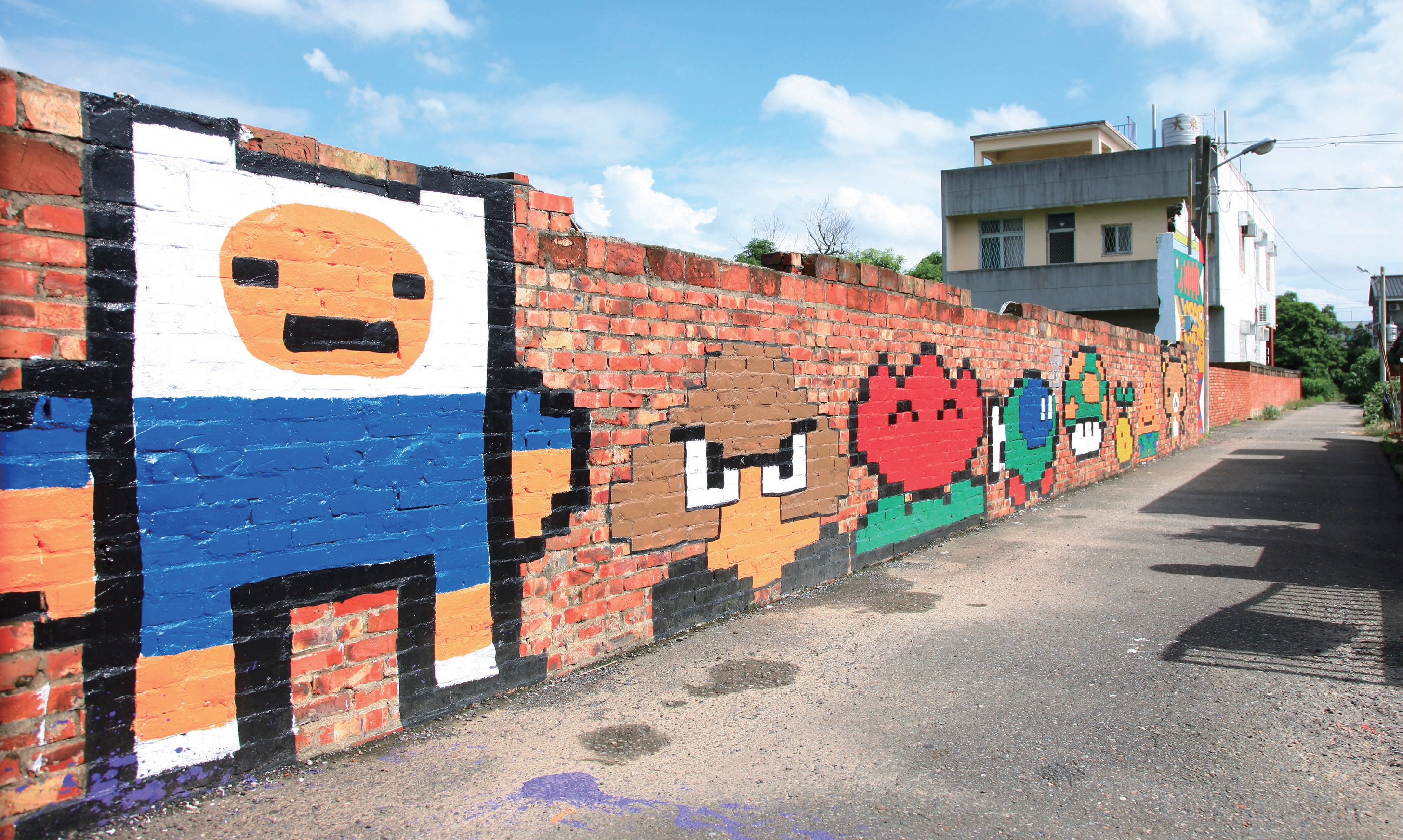 胡寮村外婆家的彩繪牆