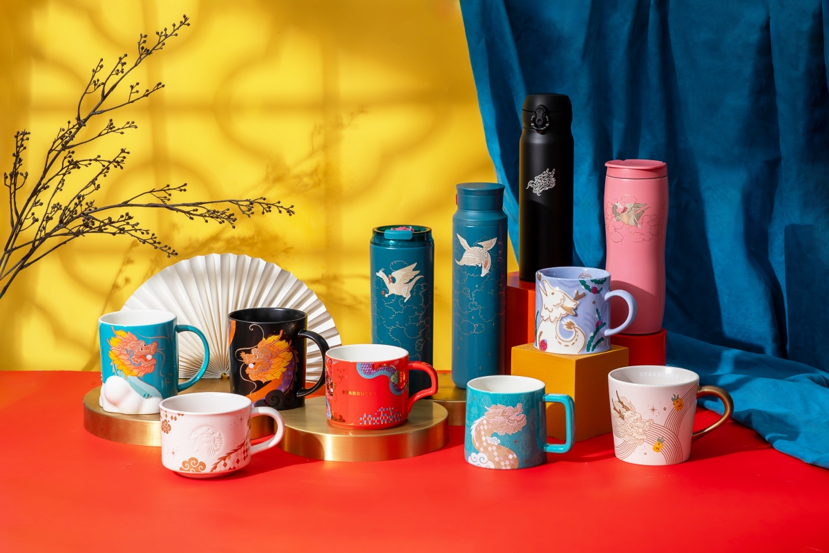 星巴克公布龍年新品：馬克杯、人氣熊寶寶Bearista紅金搭配展現東方龍年的喜氣，星座馬克杯系列同步登場