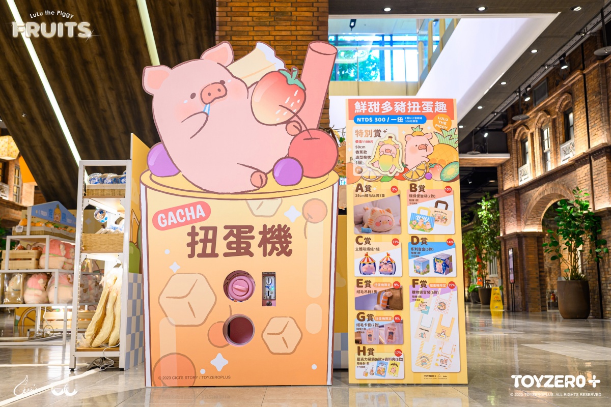 心臟爆擊！罐頭豬LuLu「鮮甜多汁水果舖」快閃竹北遠百，化身「水果天團」帶來超萌限定周邊小物