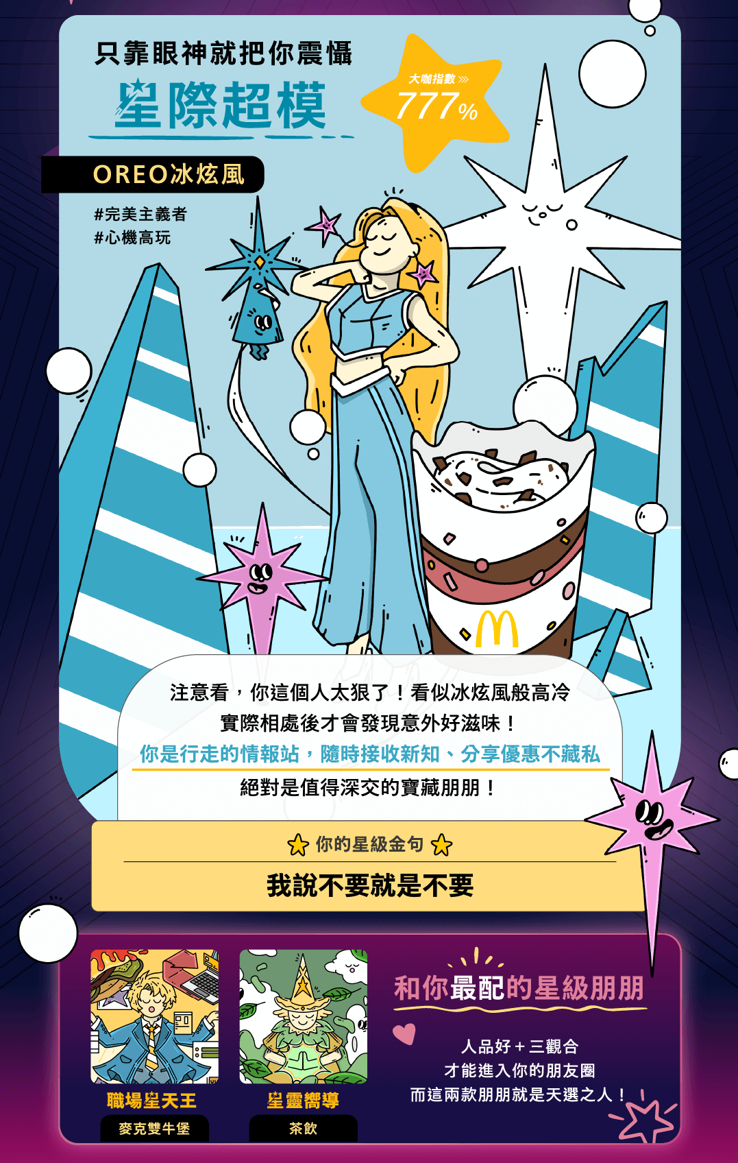 你是冰炫風還是麥克雞塊？麥當勞推「你是哪種星級咖」心理測驗，還為你推薦最速配的1+1組合！
